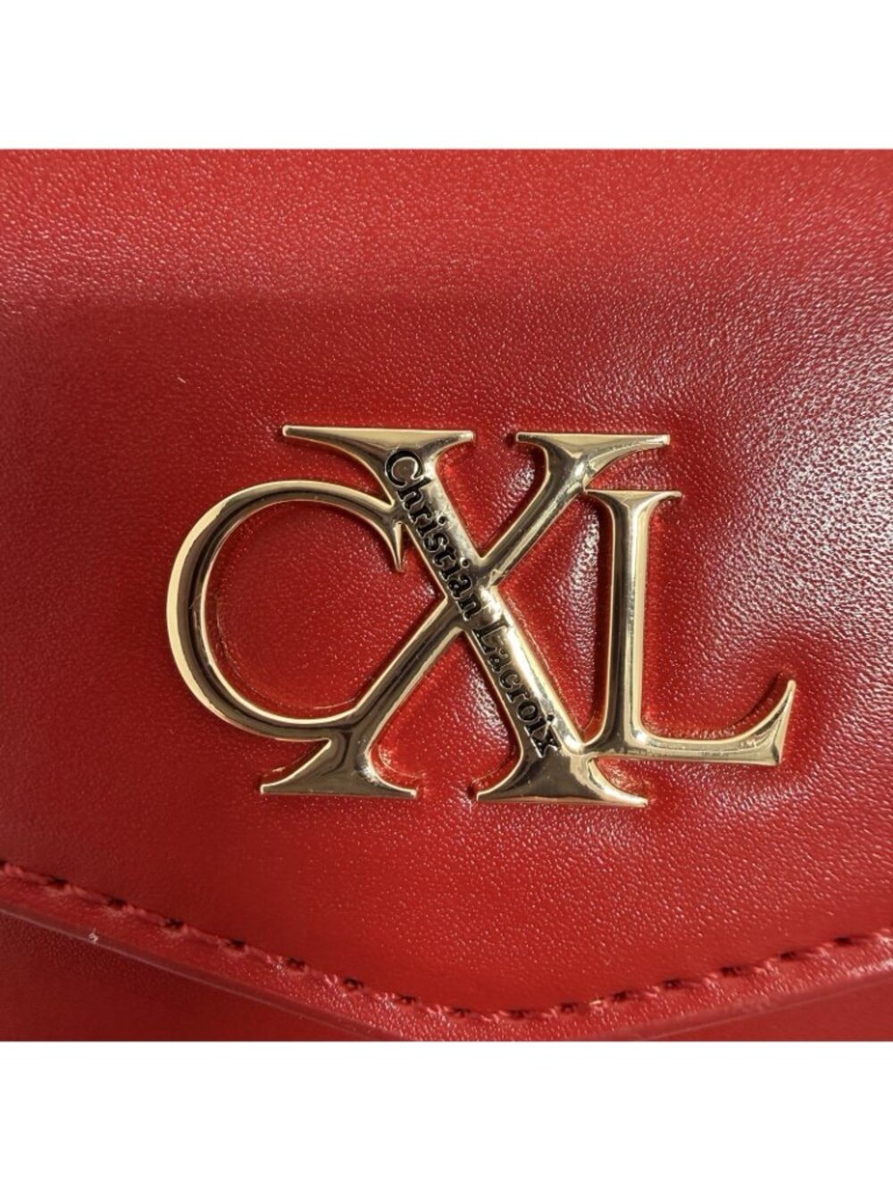 CXL Christian Lacroix Laine Patent Crossbody Bag Red NWT Gold Coquette Mini Flap - Picture 2 of 10